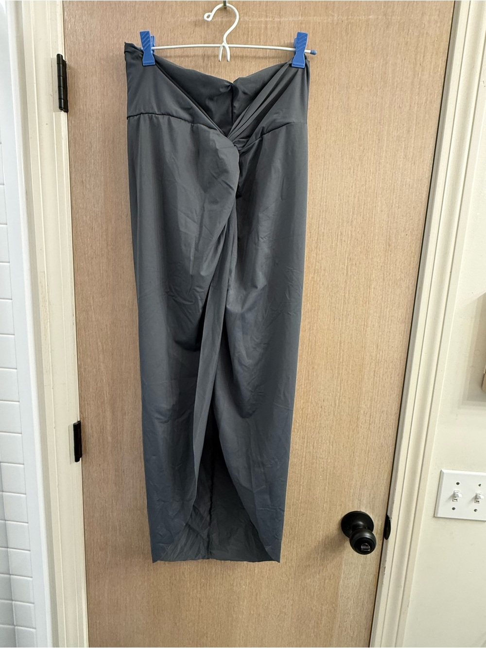 SKIMS Charcoal Twist-Front Swim Coverup Skirt